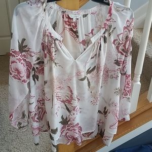 Lucky Brand sheer flower shirt